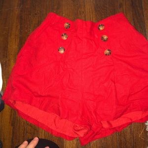Red shorts, WORN ONCE